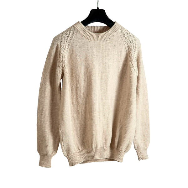 Pullover  Round  Neck  -Ivory   |  For Men |  100% Organic Wool