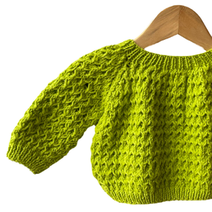 Cardigan Wattle | For Girl & baby Boys  | 100% Organic Wool | Size-1 - 12 month