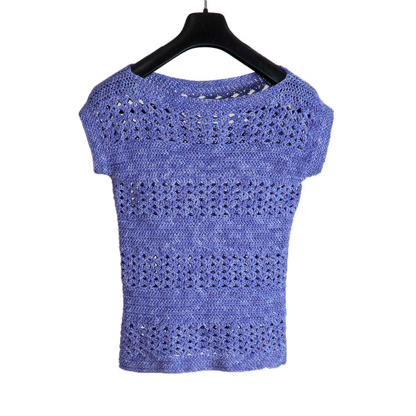 Organic Cotton  |  Top- Crochet |  Purple