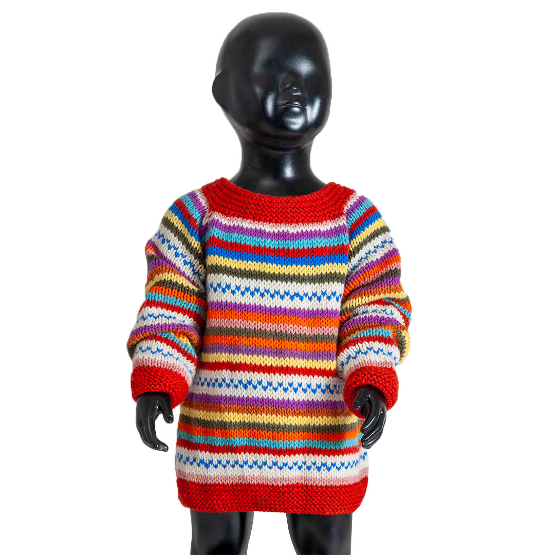 Organic Wool  | Pullover  |  Multi Color - 3 years - Mojopanda Organic  Store