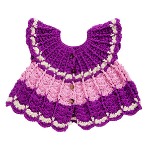 Frock Multi Color  | For Baby Girl |  100% Organic Wool - Mojopanda Organic  Store