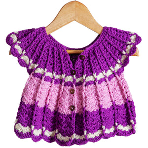 Frock Multi Color  | For Baby Girl |  100% Organic Wool - Mojopanda Organic  Store