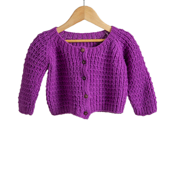 Cardigan Purple Haze | For Boy & Girl Baby |100% Organic Wool