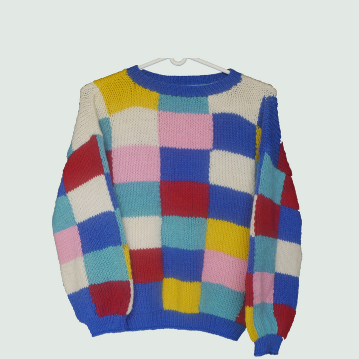 Multicolor check sweater - Front