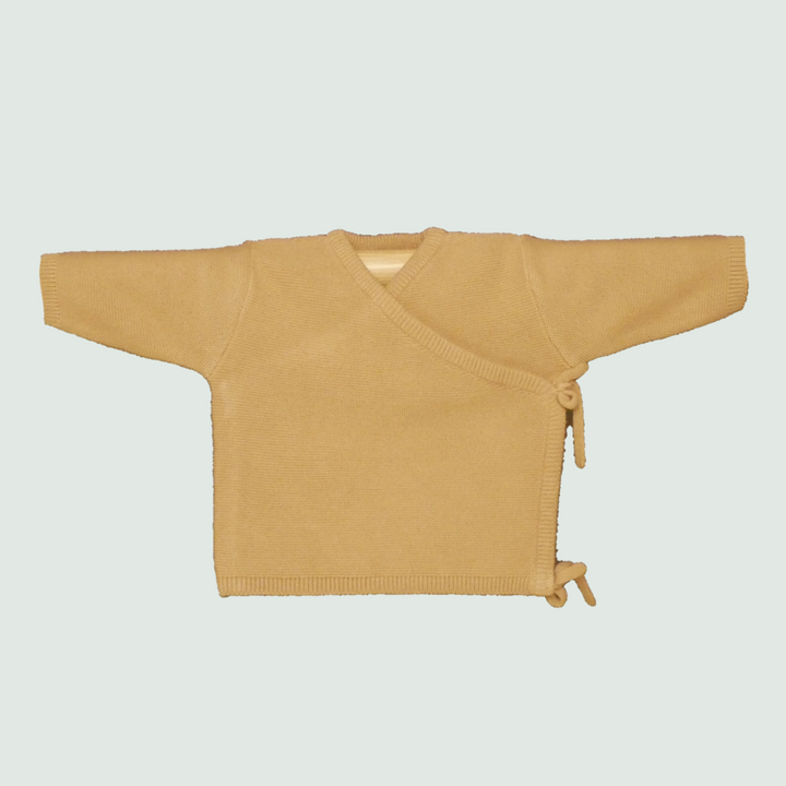 Tan Wrap Jacket for Baby - Front View