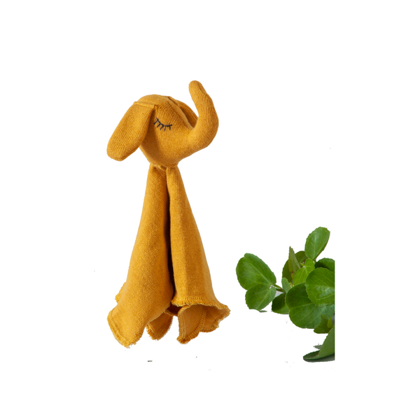 Elephant Comforter Mustard Stuffed Baby/Plush/Soft Toy  | 100% Organic cotton