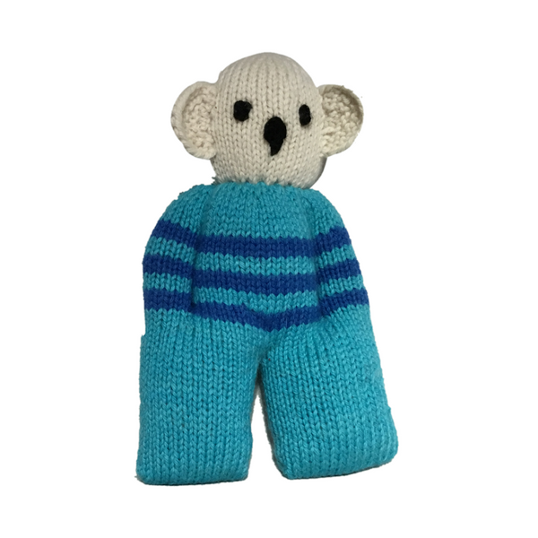 Cute Bear Hand Knitted baby Stuffed/Plush/Soft Toy | 100% Organic | Health-pro