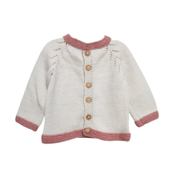 Border Brown Sweater for Baby | 100% Organic Wool