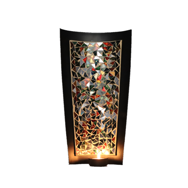 Christmas -Wall T Light -with  Multi color  Glass Mosaic | Decorative Gift | Corporate Gift