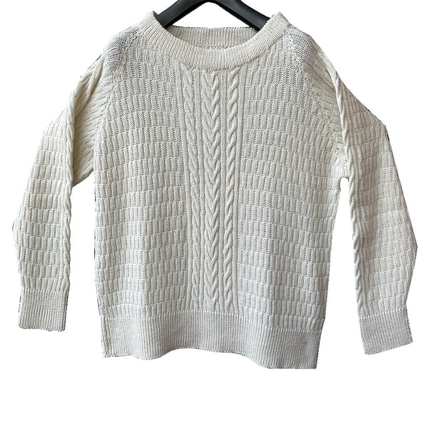 Pullover Round Neck  - Ivory  Color|  For Men  |  100% Organic Wool
