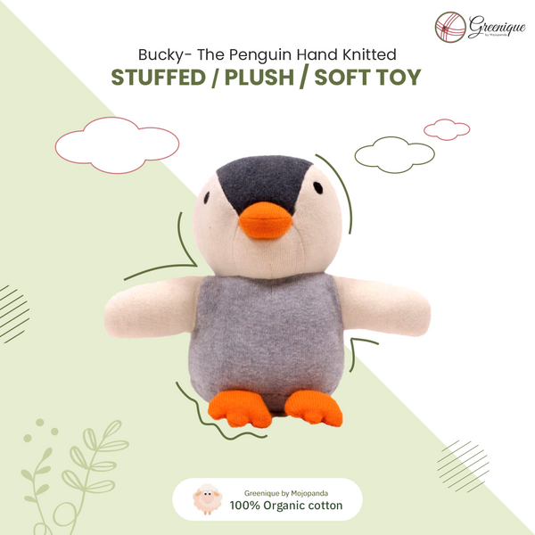 Bucky- The Penguin Machine Knitted Stuffed/Plush/Baby/Soft Toy | 100% Premium Cotton
