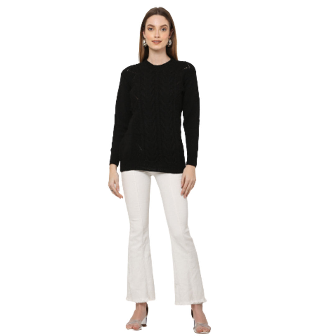Organic Wool   |  Pullover  with 2 Pockets |  Black - Mojopanda Organic  Store