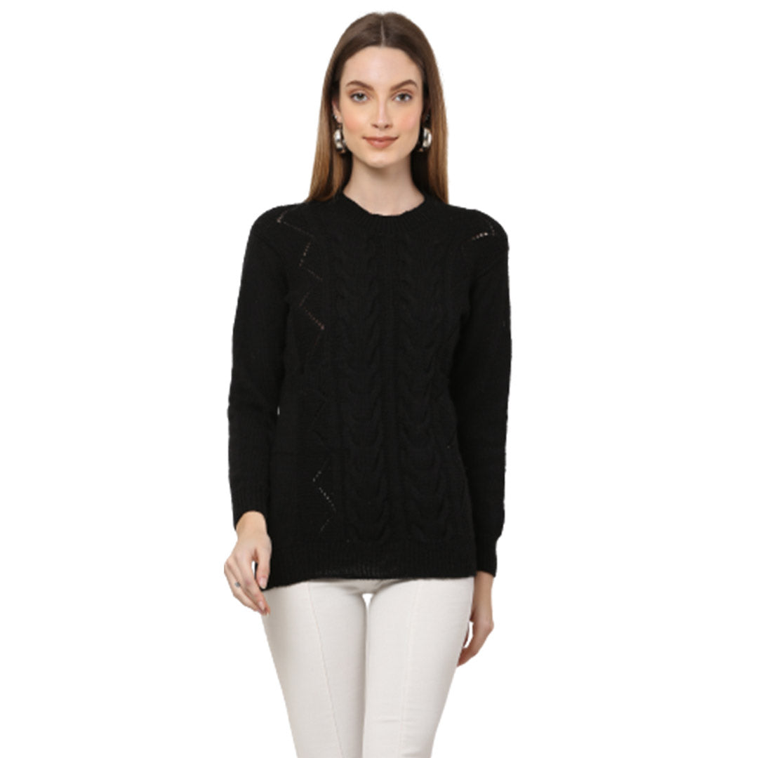 Organic Wool   |  Pullover  with 2 Pockets |  Black - Mojopanda Organic  Store