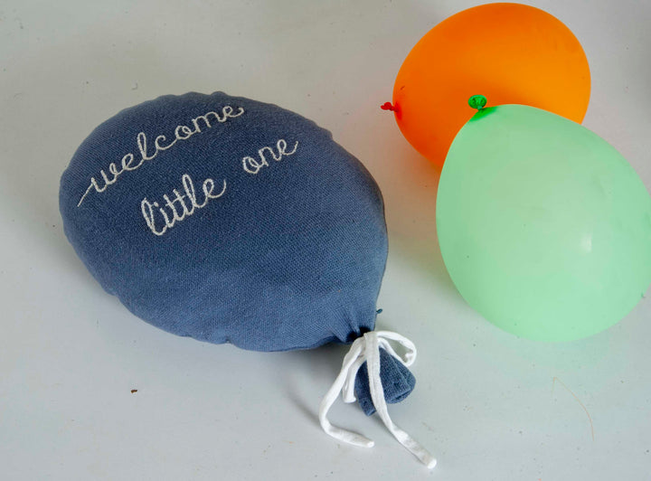Balloon Cushion Knitted Blue Stuffed/Plush/Soft Toy | 100% Premium Cotton