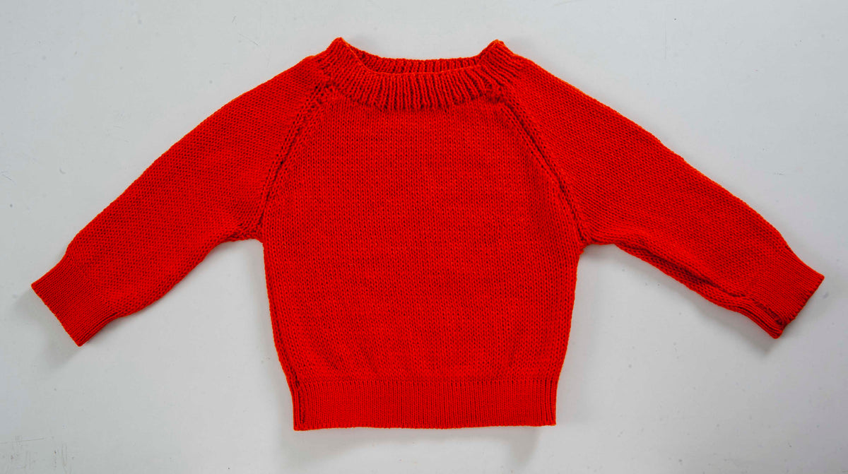 Organic Wool   |  Pullover  |   Grenadier | Size- 5 Years - Mojopanda Organic  Store