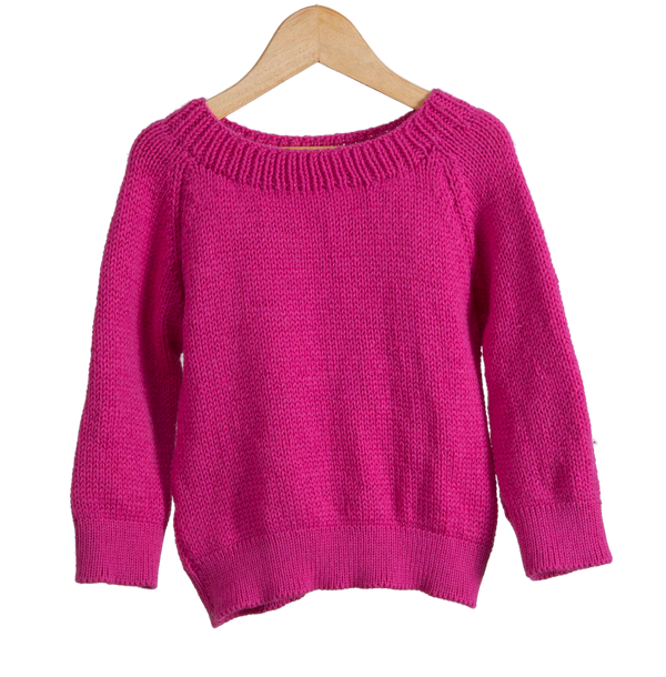 Organic Wool  |  Pullover  |  Fuchsia Fedora | Size- 5 years