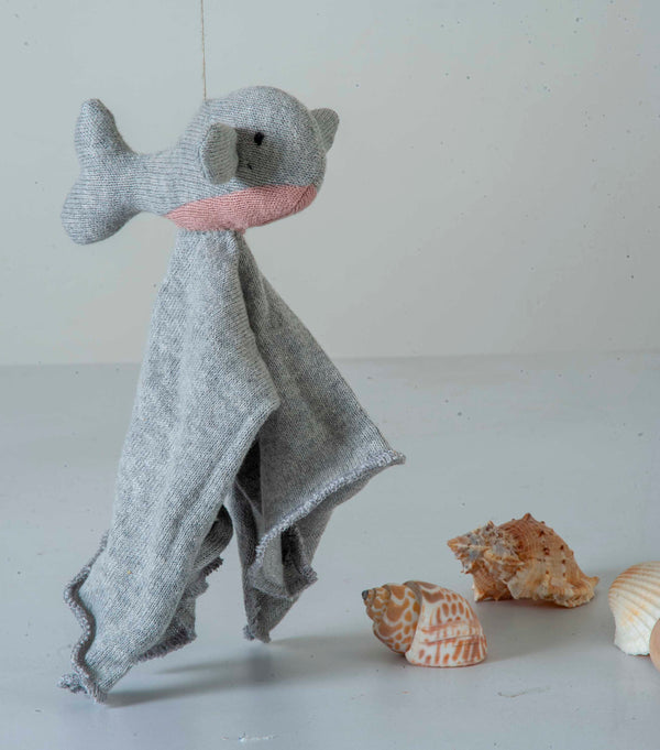 Dolphin Comforter Light Grey & Pink Stuffed Baby /Plush/Soft Toy  | 100% Organic cotton