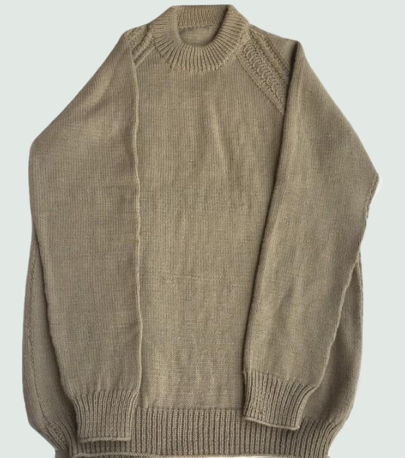 Pullover Round Neck -Beige | For Men | 100% Organic Wool - Mojopanda Organic  Store