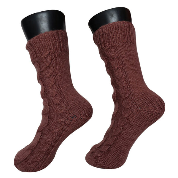 Hand-Knitted-Woollen-Socks-Hazelnut-Colour