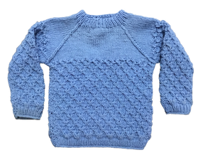 Organic Wool |  Pullover Red Alert |  Wild Blue /  Red Alert |size-3 years - Mojopanda Organic  Store