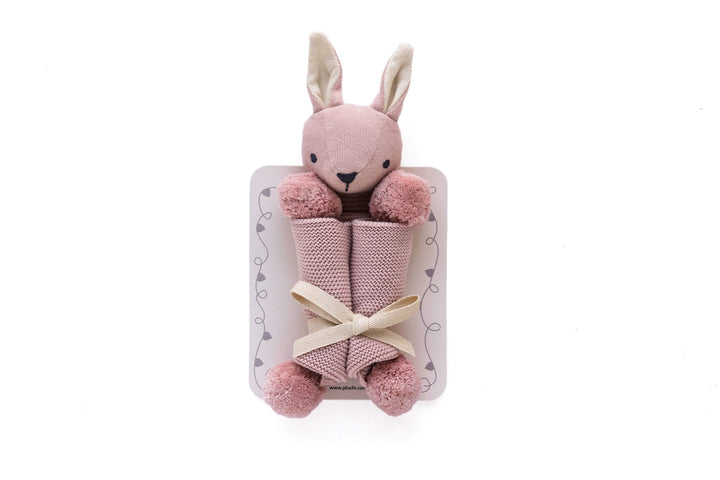 Rabbit-Pink Cuddle Cloth with pompom 