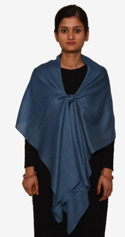 Persian Blue Stole/Shawl | 100% Wool-Silk