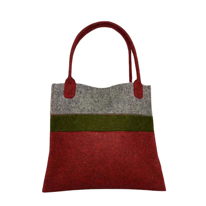    Red-Green-Organic-wool-felt-Tote-Bag