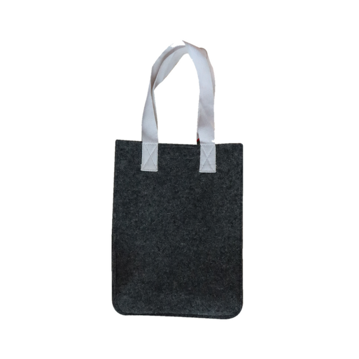 Surmai Organic wool felt tote bag gray colour - Mojopanda Organic  Store