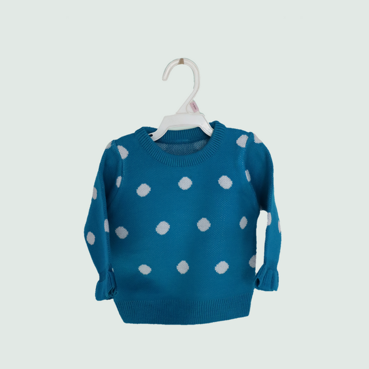 Blue Polka Dots baby sweater